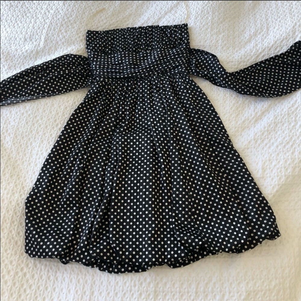 Strapless dress with bubble hem